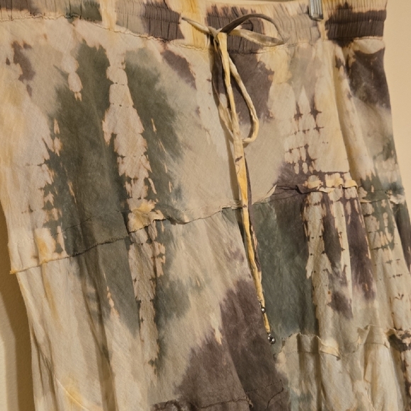 Cato Green Brown Tiered Midi Skirt A-Line - Picture 7 of 7